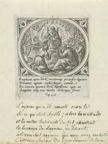 God op zijn troon by Unknown, print, 1585