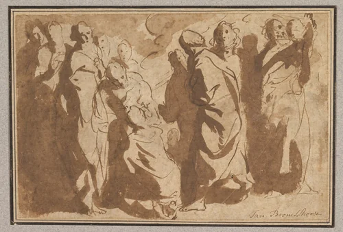 Christ Healing the Paralytic by Jacob Jordaens, drawing, 1616-1620