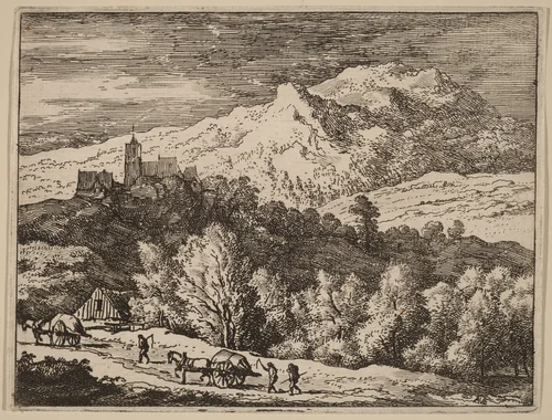 Two Carts by Allart van Everdingen, print, 1645-1656