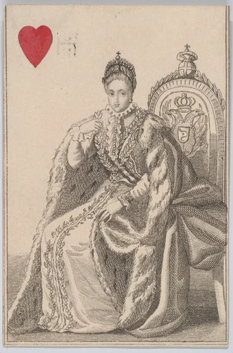 Queen (Catherine 2nd from Russia), from "Court Game of Geography" by William and Henry Rock, print, 1838-1855