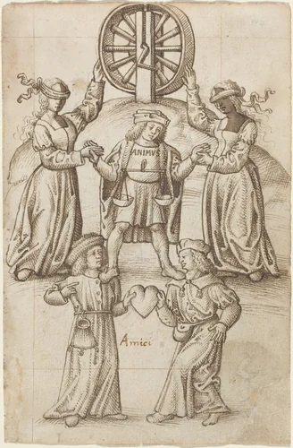 "Friendship Is Equality; A Friend Is Another Self" [fol. 10 recto] by French early 16th Century, drawing, 1512-1515