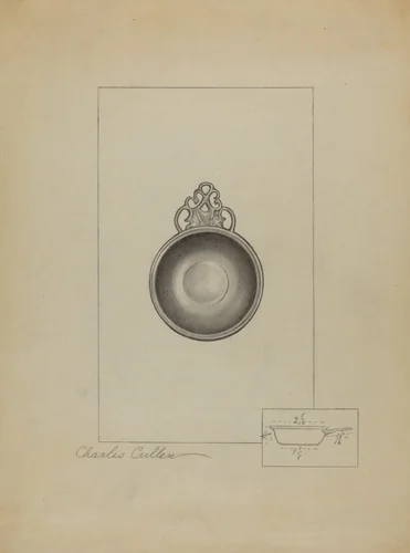 Pewter Porringer by Charles Cullen, index of american design, 1936