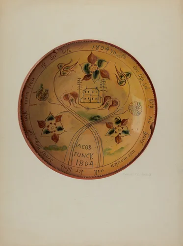 Pa. German Plate by Charlotte Angus, index of american design, 1936