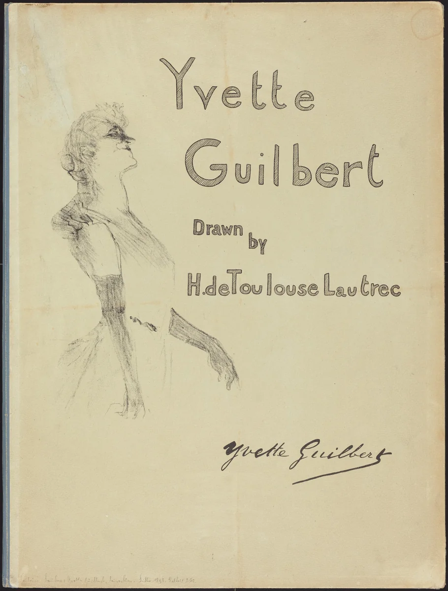 Cover, Yvette Guilbert by Henri de Toulouse-Lautrec, print, 1898