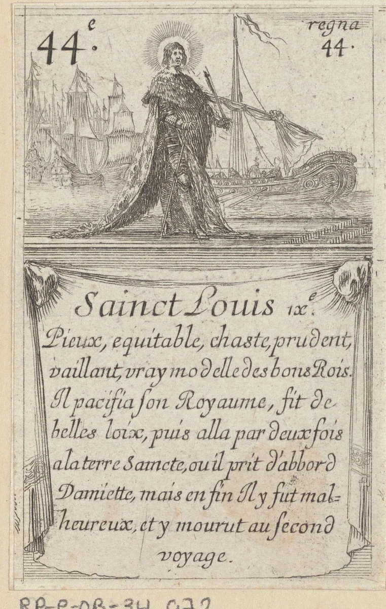 Lodewijk IX by Stefano della Bella, print, 1620-1664