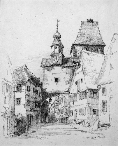 Roden Thor, Germany by Andrew Fisher Bunner, artwork, 1876