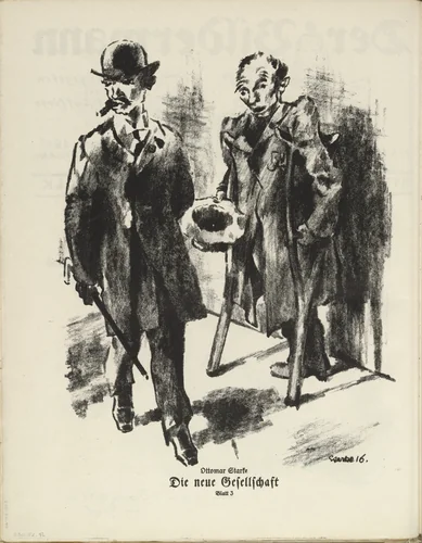 The New Society: Plate 3 (Die neue Gesellschaft: Blatt 3) (plate, folio 22 verso) from the periodical Der Bildermann, vol. 1, no. 11 (September 1916) by Ottomar Starke, periodical, 1916