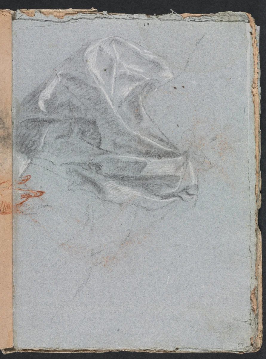 Verona Sketchbook: Drapery study (page 37) by Francesco Lorenzi, book, 1760
