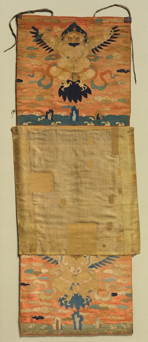 Vajrapani Embroidered Mount with Garuda by Choying Dorje, textile, 1600-1699