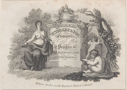 Trade Card for W. Holley & Son, Engravers and Printers by anonymous, print, 1800-1900