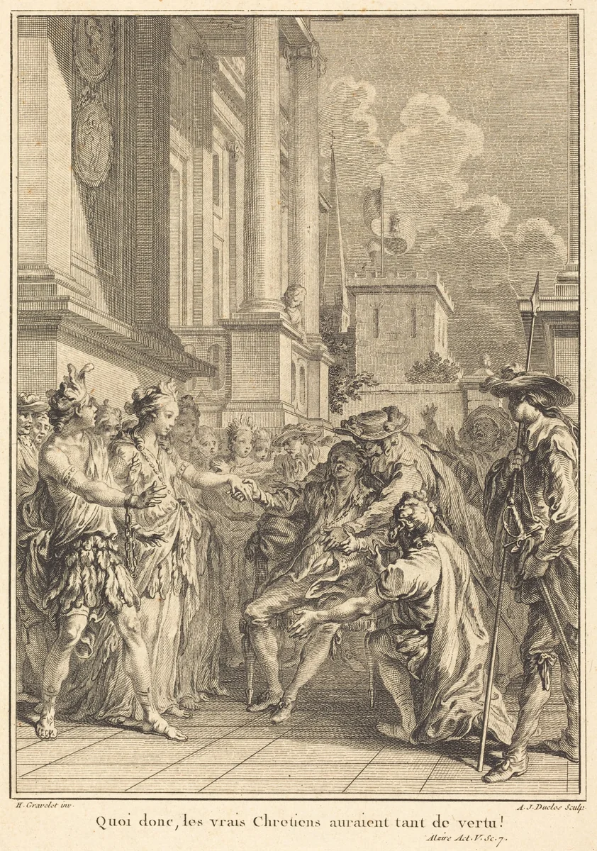 Quoi donc, les vrais Chretiens auraient tant de vertu! by Antoine-Jean Duclos
Hubert François Gravelot, print, 1742-1795