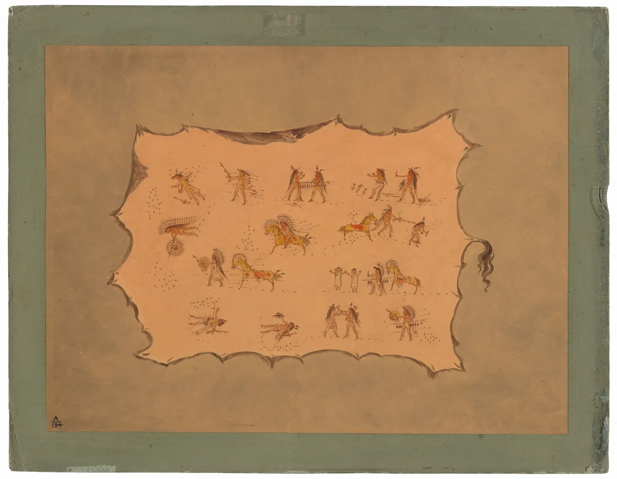 Facsimile of the Robe of Mah-to-toh-pa - Mandan by George Catlin, painting, 1861-1869