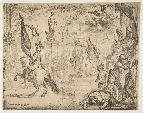 The Martyrdom of St. Catherine by Claude Vignon, print, 1622-1632