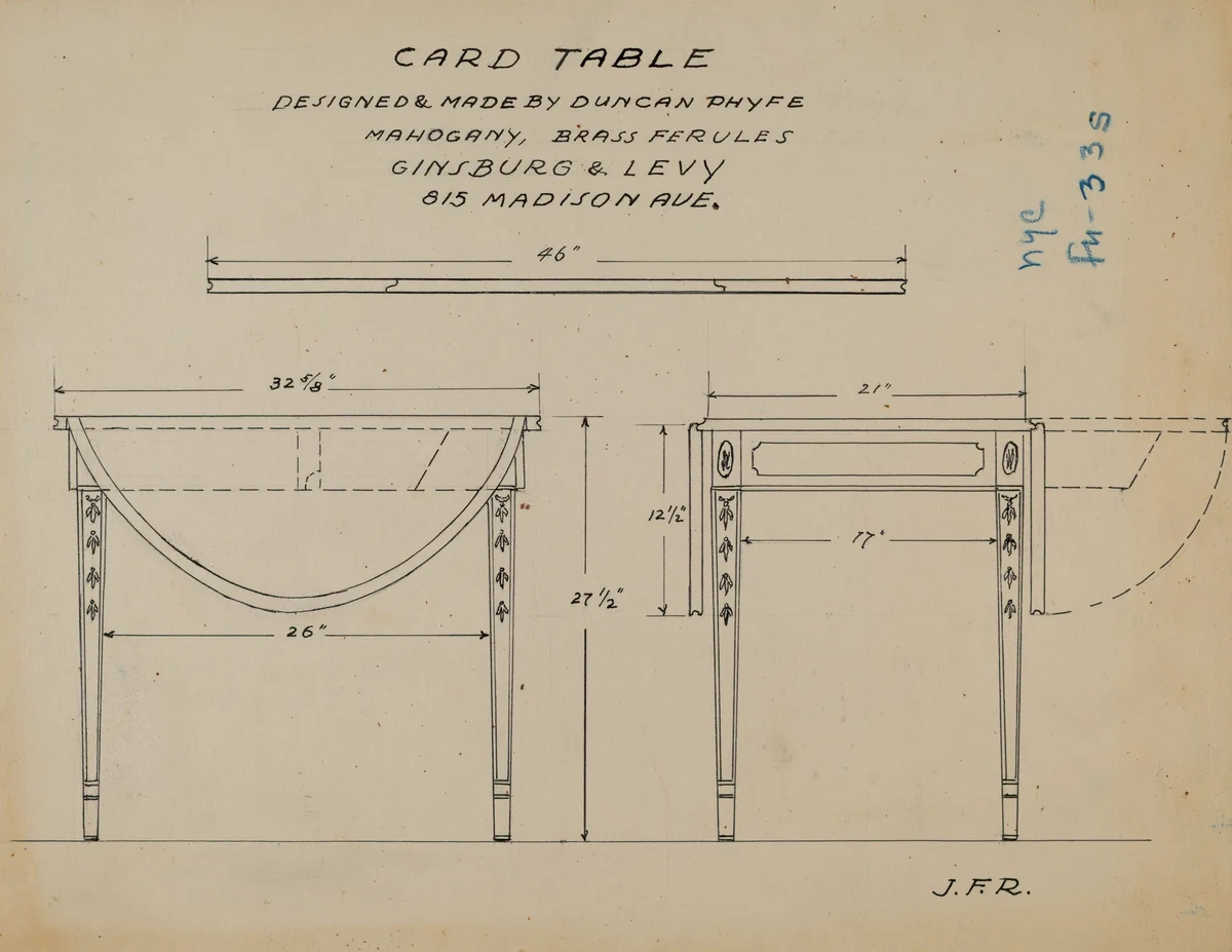 Pembroke Table by J.F. Rust, index of american design, 1935-1942