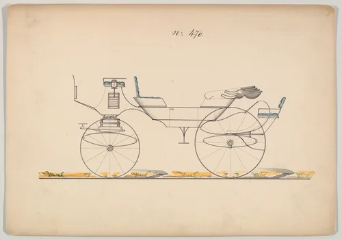 Design for Vis-à-vis, no. 476 by Brewster & Co., drawing, 1865-1875