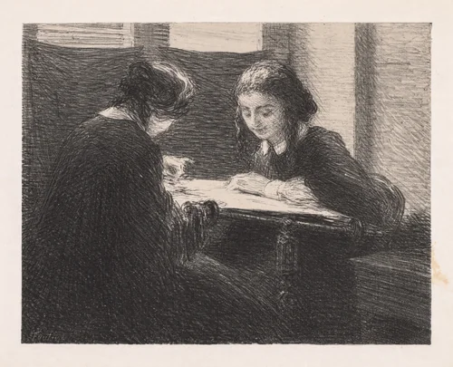 The Embroideres (Les Brodeuses), by Henri Fantin-Latour, print, 1898