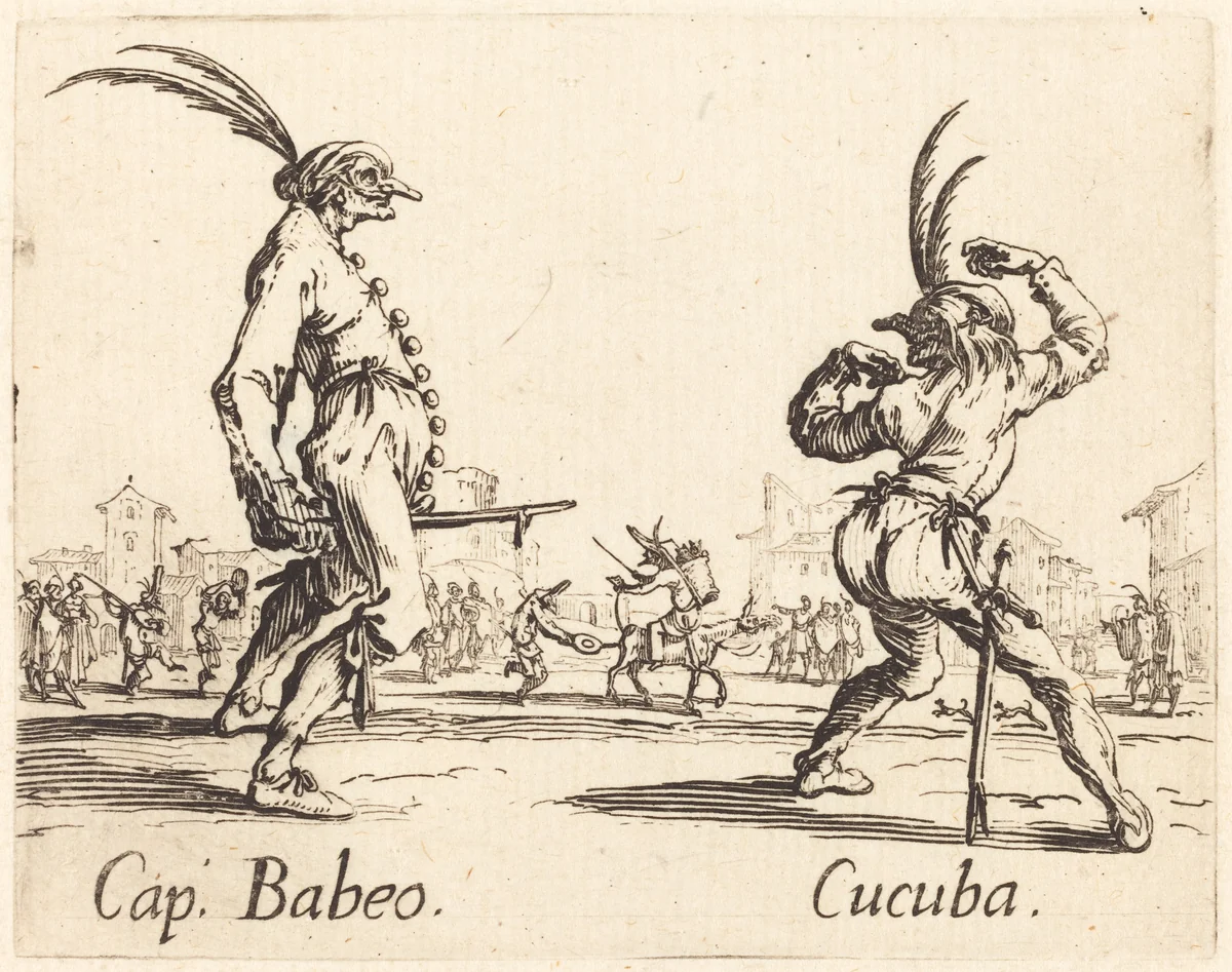 Cap. Babeo and Cucuba by Jacques Callot, print, 1622