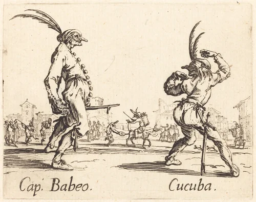 Cap. Babeo and Cucuba by Jacques Callot, print, 1622