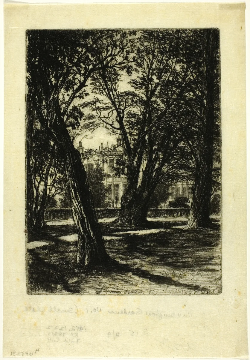 Kensington Gardens, No. I (small plate) by Francis Seymour-Haden, print, 1859