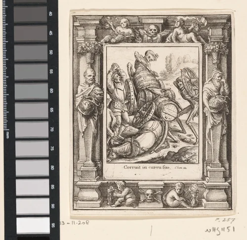 De voerman en de Dood by Wenceslaus Hollar, print, 1651
