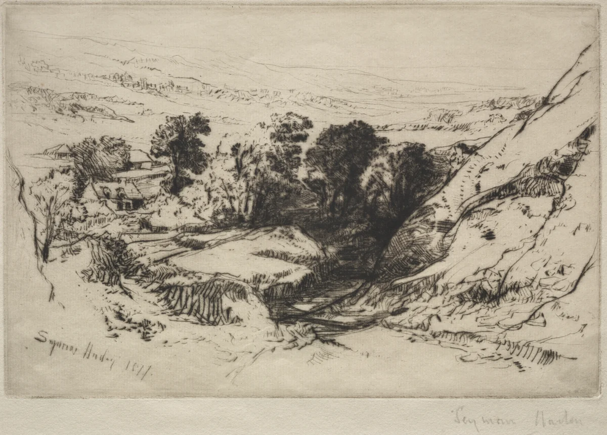 Nine Barrow Down by Francis Seymour-Haden, print, 1877