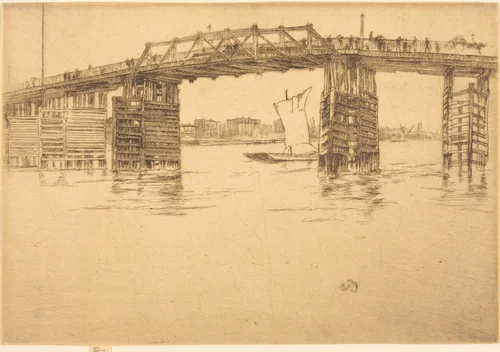 Old Battersea Bridge by James McNeill Whistler, print, 1879