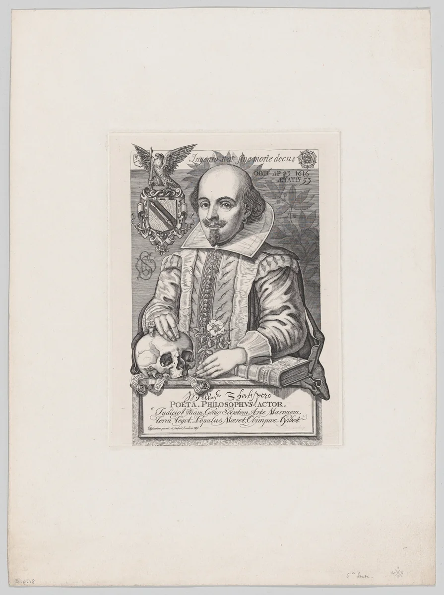 William Shakespeare by Charles William Sherborn, print, 1876