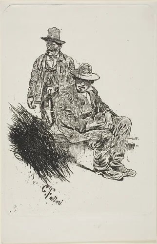 Herdsmen by Giovanni Fattori, print, 1880-1890