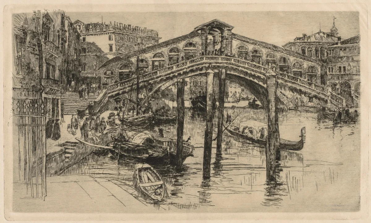 The Rialto, Venice by Frank Duveneck, print, 1878-1888