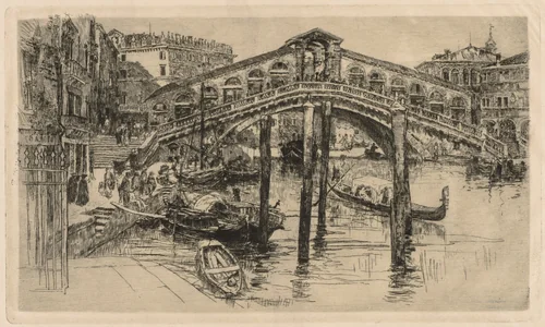 The Rialto, Venice by Frank Duveneck, print, 1878-1888