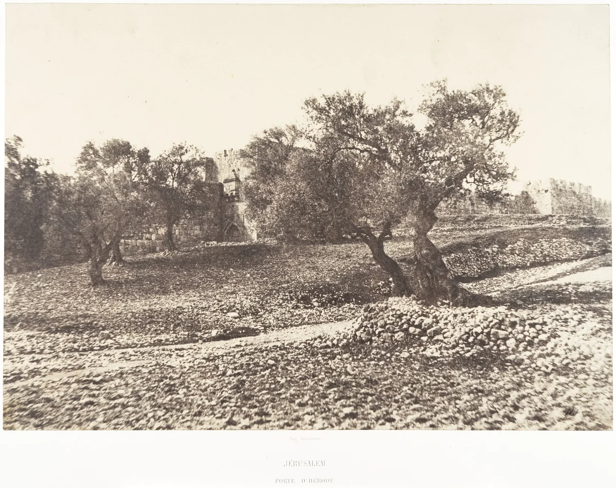 Jérusalem, Porte d'Hérode by Auguste Salzmann, photograph, 1854-1859