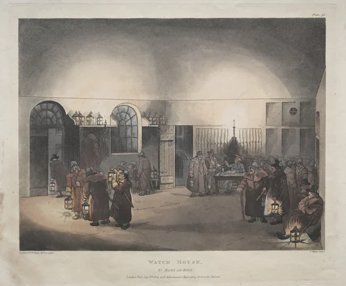 Watch House, St. Mary Le Boue by Thomas Rowlandson, print, 1809