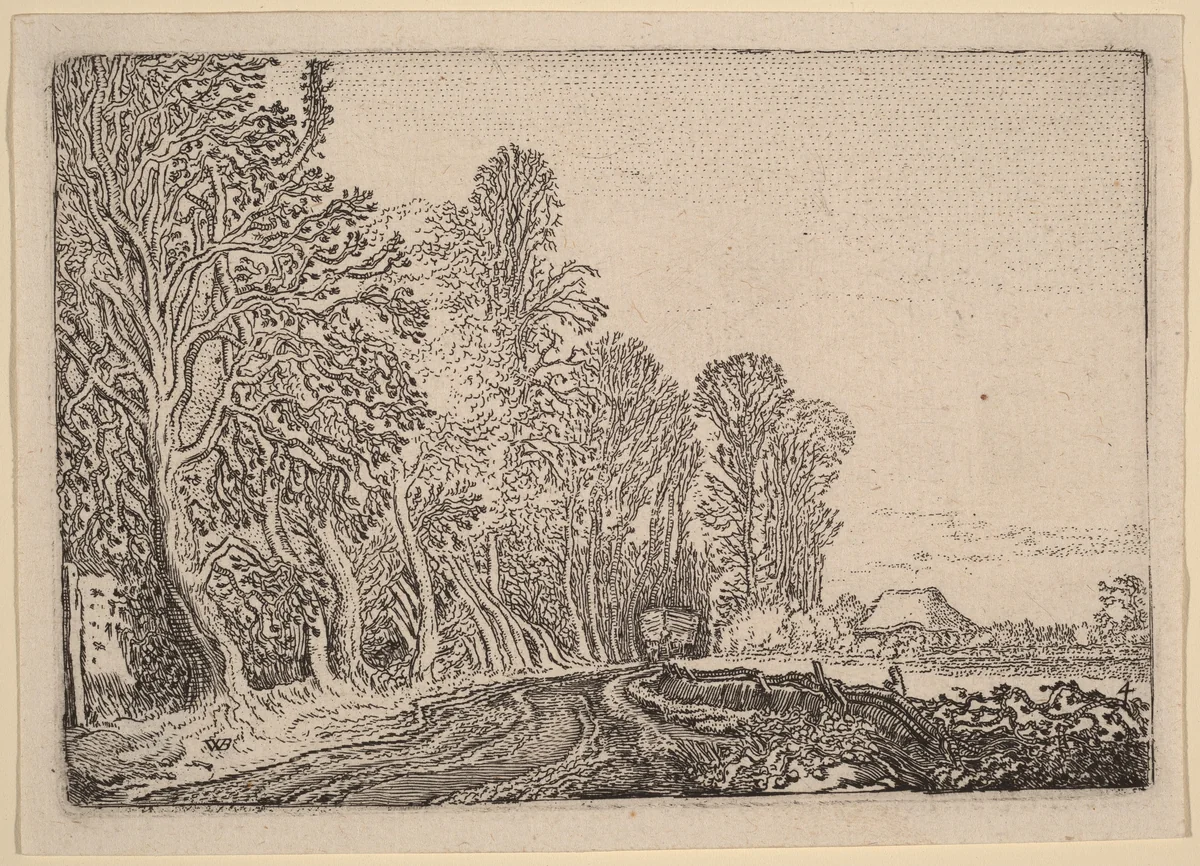 Road at the Edge of the Forest by Willem Buytewech, print, 1621