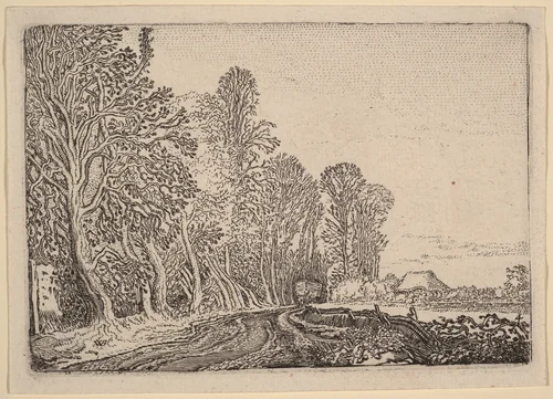 Road at the Edge of the Forest by Willem Buytewech, print, 1621