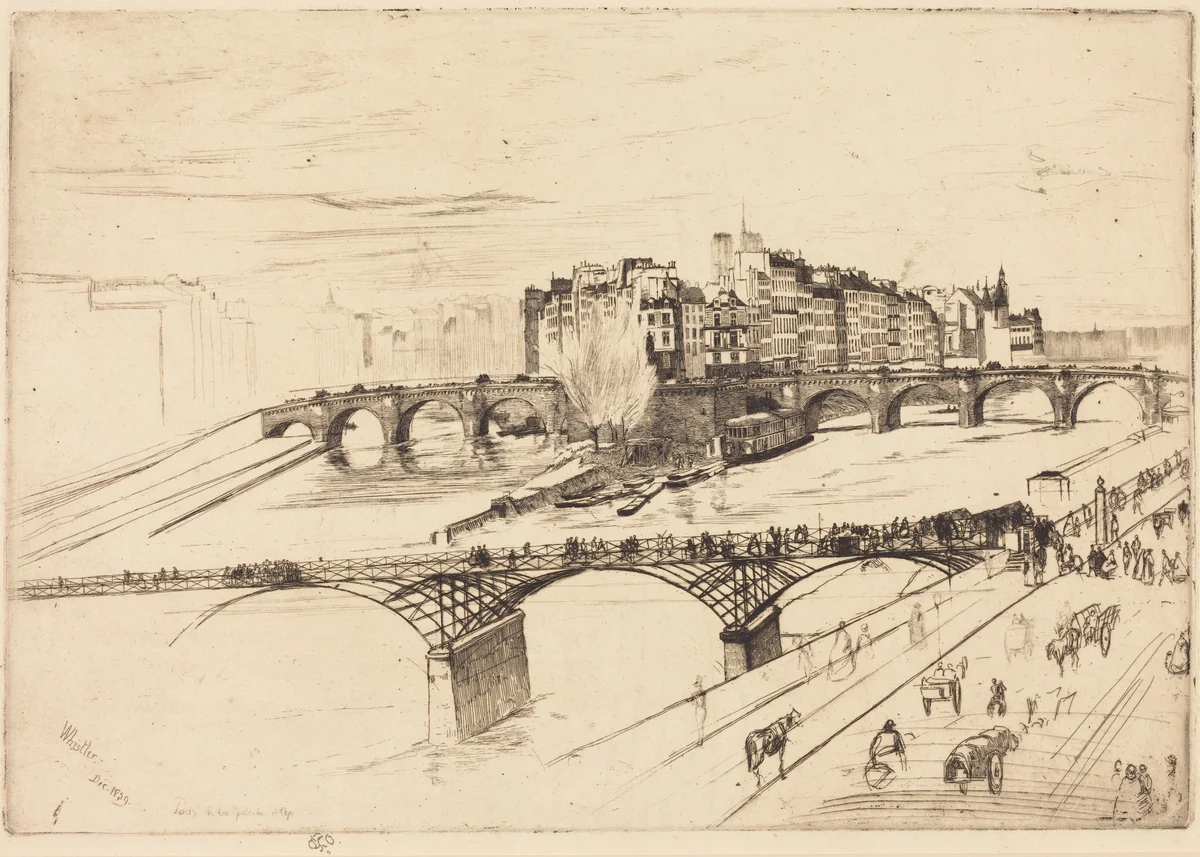 Isle de la Cite, Paris by James McNeill Whistler, print, 1859