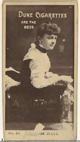 Card Number 40, Miss Hall, from the Actors and Actresses series (N145-6) issued by Duke Sons & Co. to promote Duke Cigarettes by W. Duke, Sons & Co., photograph, 1880-1889