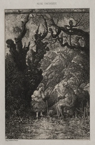 Death and the Young Mother by Rodolphe Bresdin, print, 1861