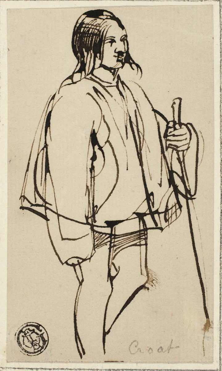 Croatian Peasant by David Wilkie, drawing, 1825-1835