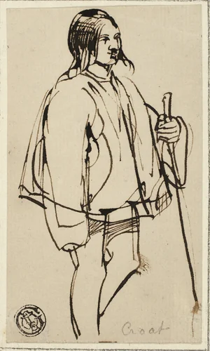 Croatian Peasant by David Wilkie, drawing, 1825-1835