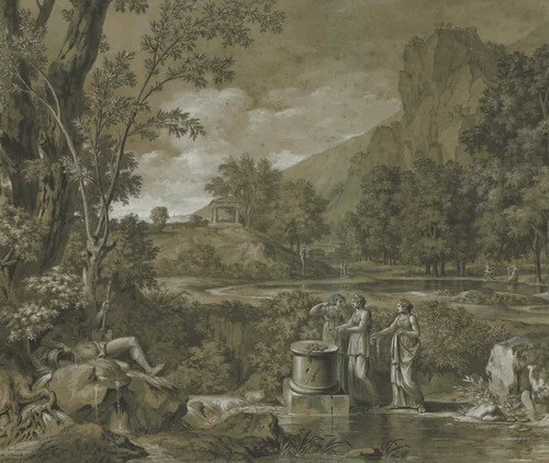Classical Landscape by Pierre Henri de Valenciennes, drawing, 1779