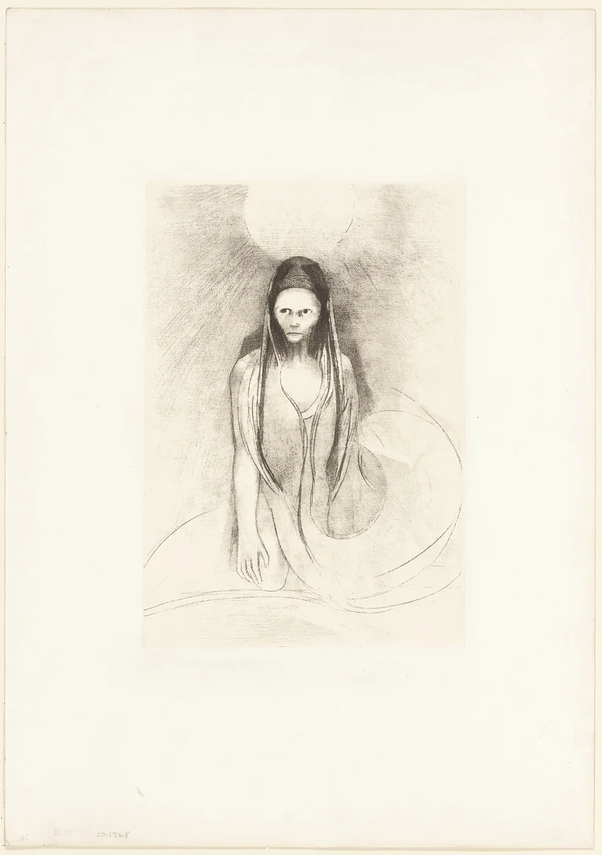 Intelligence was Mine! I Became the Buddha, plate 12 of 24 by Odilon Redon, print, 1896