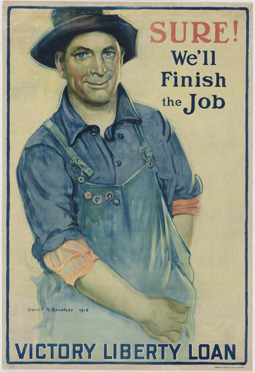 Sure We'll Finish the Job, Victory Liberty Loan by G. A. Beneker, design, 1918