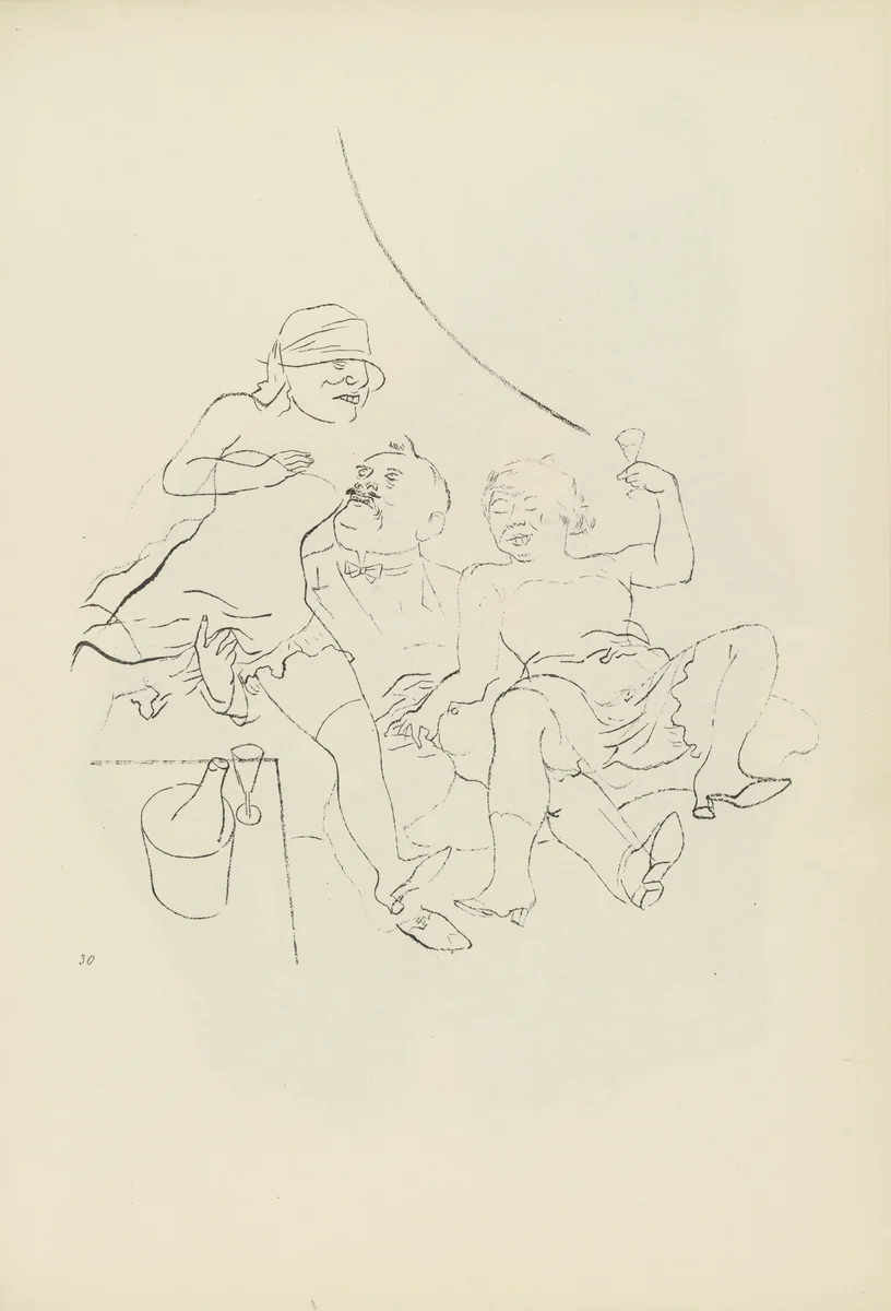 Hahn im Korbe (plate, folio 37) from Ecce Homo by George Grosz, illustrated book, 1922