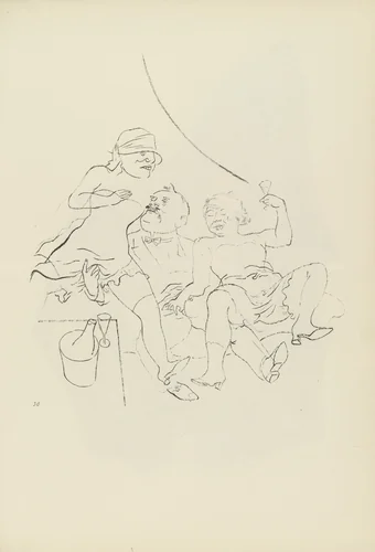 Hahn im Korbe (plate, folio 37) from Ecce Homo by George Grosz, illustrated book, 1922