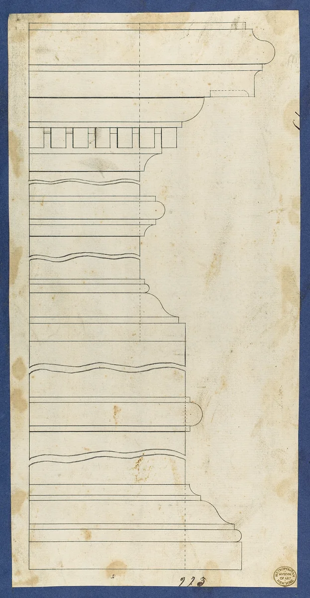 Moldings for Desk and Bookcase, from Chippendale Drawings, Vol. II by Thomas Chippendale, drawing, 1753
