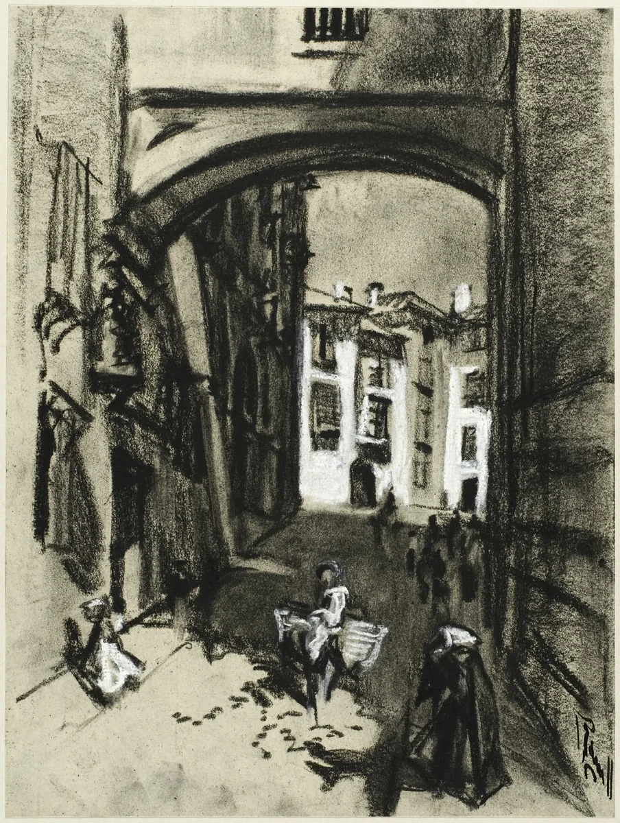 Toledo, Street of the Arch by Joseph Pennell, drawing, 1898-1908