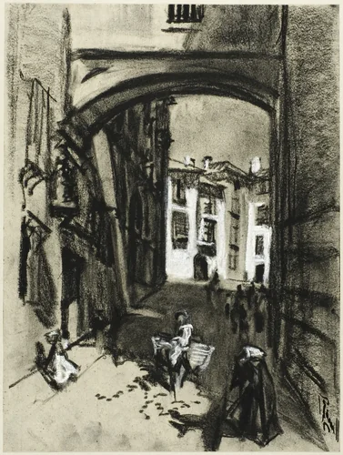 Toledo, Street of the Arch by Joseph Pennell, drawing, 1898-1908