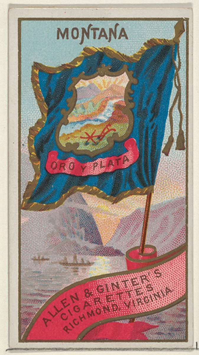 Montana, from Flags of the States and Territories (N11) for Allen & Ginter Cigarettes Brands by Allen & Ginter, print, 1888