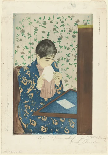 The Letter by Mary Cassatt, print, 1890-1891