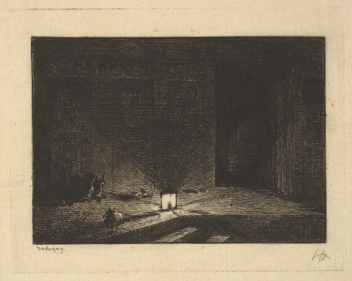 Interior of an Inn by Charles-François Daubigny, print, 1861-1862